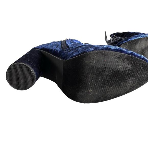 Catherine Malandrino Burnout Velvet Heel Bootie 6.5 Witchy Y2K Whimsigoth Vampy - Picture 5 of 13